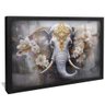 quadro elefante indu preto reflexo