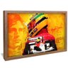 quadro ayrton senna brasil madeira