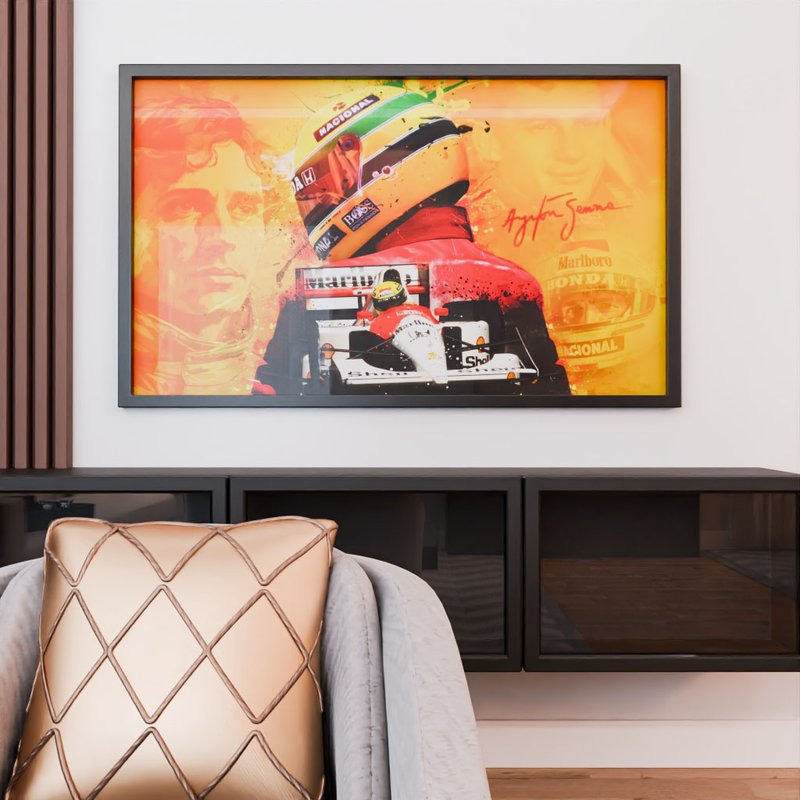 1 quadro ayrton senna brasil preto