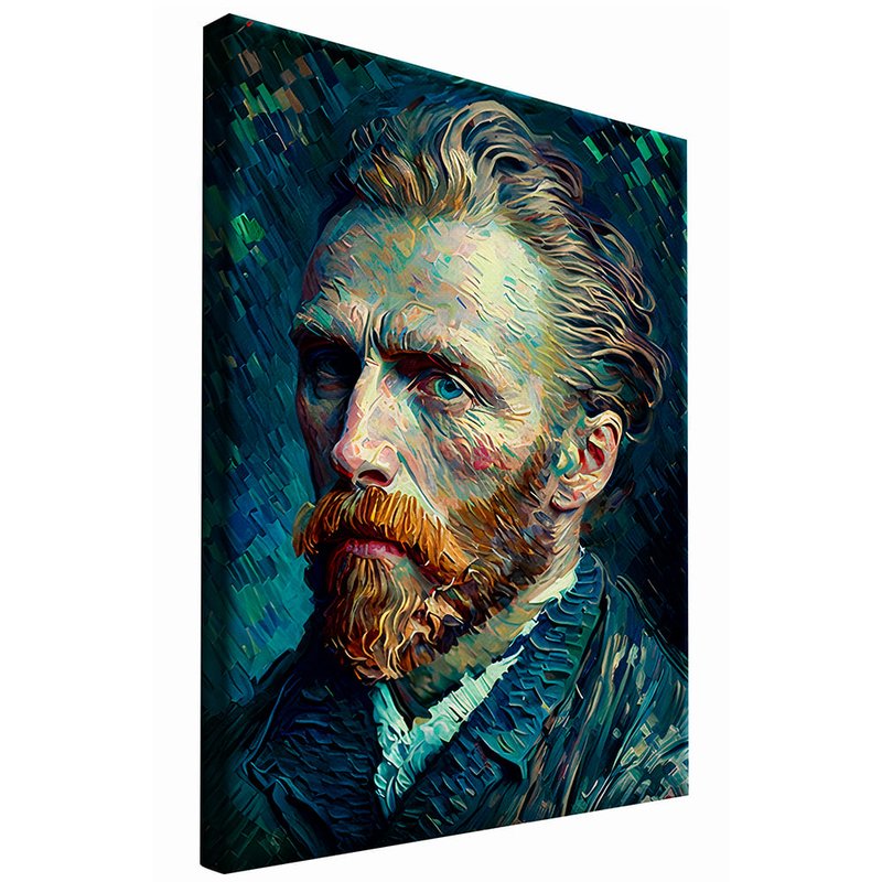 quadro decorativo releitura auto retrato van gogh borda infinita