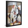 quadro decorativo abstrato moderno picasso moldura preta com vidro