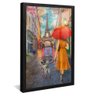 quadro decorativo caminhar em paris v1654 moldura preta com vidro 2