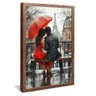 quadro decorativo casal na chuva em paris v1104 moldura de madeira