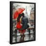 quadro decorativo casal na chuva em paris v1104 moldura preta