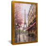 quadro decorativo arte paris pintura v22 moldura dourada com vidro