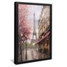 quadro decorativo arte paris pintura v22 moldura preta com vidro