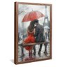 quadro decorativo pintura casal em paris v1097 moldura de madeira com vidro
