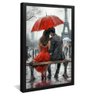 quadro decorativo pintura casal em paris v1097 moldura preta