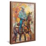 quadro cowboy mosaico madeira reflexo