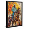 quadro cowboy mosaico preto