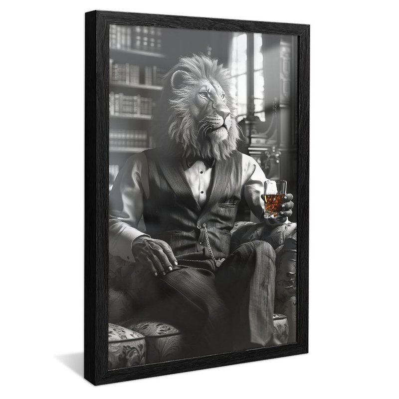 quadro bussiness lion preto reflexo