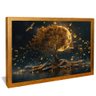 quadro arvore dourada lua dourado