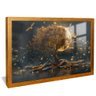 quadro arvore dourada lua dourado reflexo
