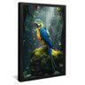 quadro arara na floresta preto