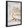 quadro arvore vida branco dourado preto reflexo