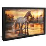 quadro cavalo no rio preto reflexo