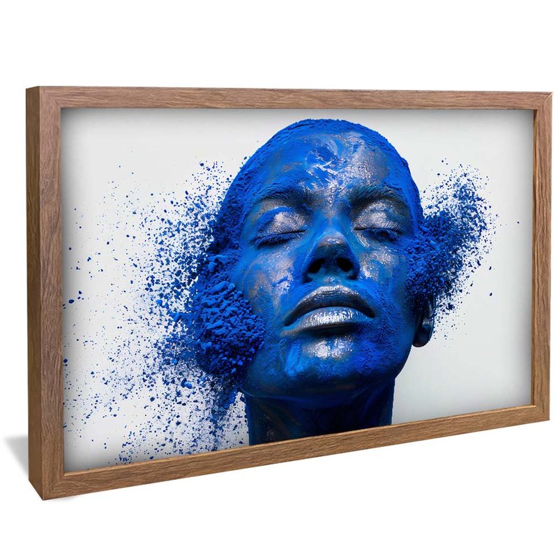 quadro rosto em corais madeira