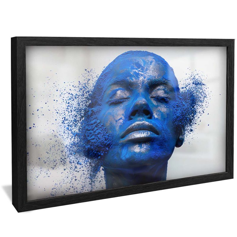 quadro rosto em corais preto reflexo