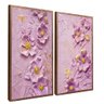 quadro duo flor em gesso madeira