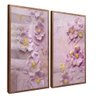 quadro duo flor em gesso madeira reflexo