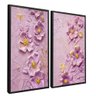 quadro duo flor em gesso preto