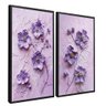 quadro duo pintura flor violeta preto