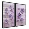 quadro duo pintura flor violeta preto reflexo