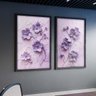 1 quadro duo pintura flor violeta preto