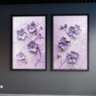 2 quadro duo pintura flor violeta preto