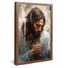 quadro decorativo jesus cristo rezando v742 moldura de madeira