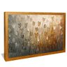 quadro decorativo floral dourado em oleo v1323 moldura dourada com vidro