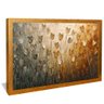 quadro decorativo floral dourado em oleo v1323 moldura dourada