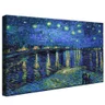 quadro decorativo noite estrelada sobre o rodano de van gogh v1145 borda infinita