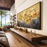 quadro decorativo pintura flores douradas v722 02