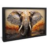 quadro decorativo elefante pintura mass v808 moldura preta