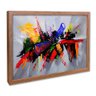 quadro decorativo abstrato explosao de cores moldura de madeira