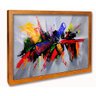 quadro decorativo abstrato explosao de cores moldura dourada