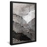 quadro decorativo abstrato 3d prateado moldura preta com vidro