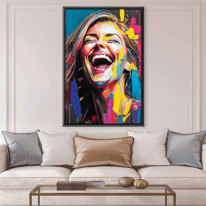 quadro decorativo mulher sorrindo pintura 01
