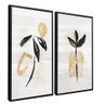 quadros decorativo duo flores no nanquim v1544 moldura preta com vidro
