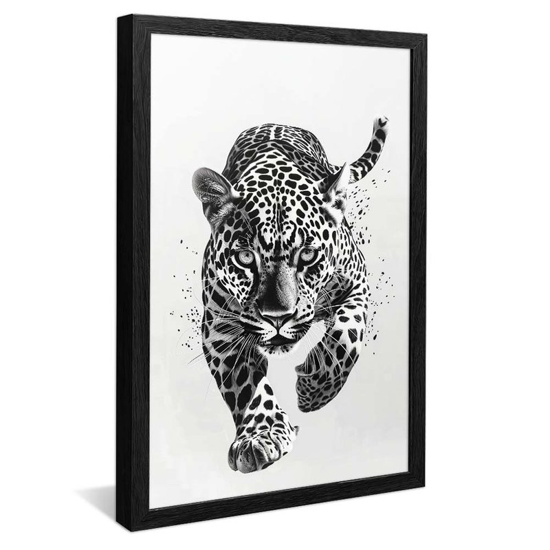 quadro piintura onca pintada preto