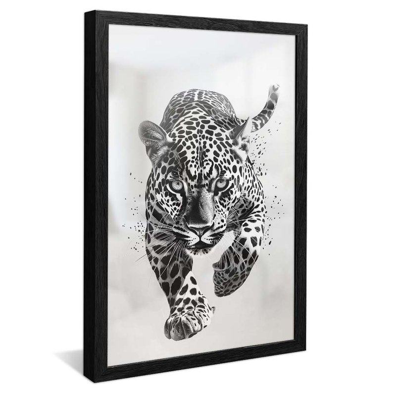 quadro piintura onca pintada preto reflexo