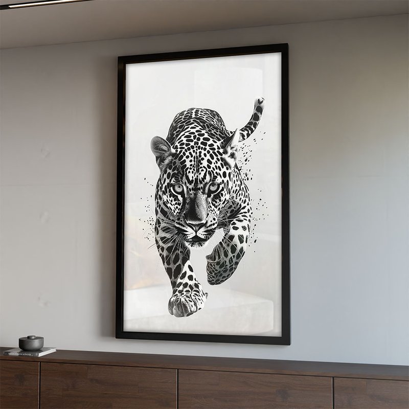 2 quadro pintura onca pintada preto