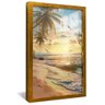 quadro praia tropical dourado reflexo