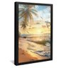 quadro praia tropical preto reflexo