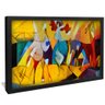 quadro decorativo abstrato yellow mix v828 moldura preta