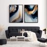 quadro decorativo abstrato azul e gold kit com 2 quadros 01