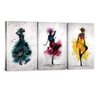 quadro decorativo abstrato aquarela bailarina kit de 3 telas borda infinita