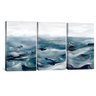 quadro decorativo pintura oceano kit de 3 telas borda infinita