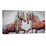 quadro decorativo cavalos grafite kit de 3 telas 01